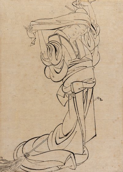 Jeune fille jouant du samisen, fin du XVIIIe-début du XIXe siècle - Katsushika Hokusai