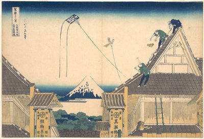 La boutique Mitsui à Surugachō, à Edo (Edo Surugachō Mitsui mise ryaku zu), tirée de la série « Les trente-six vues du mont Fuji » (Fugaku sanjūrokkei) - Katsushika Hokusai