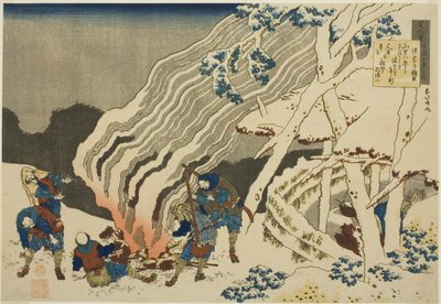 Poème de Minamoto no Muneyuki Ason, de la série "Cent poèmes expliqués par la nourrice (Hyakunin isshu uba ga etoki)" - Katsushika Hokusai