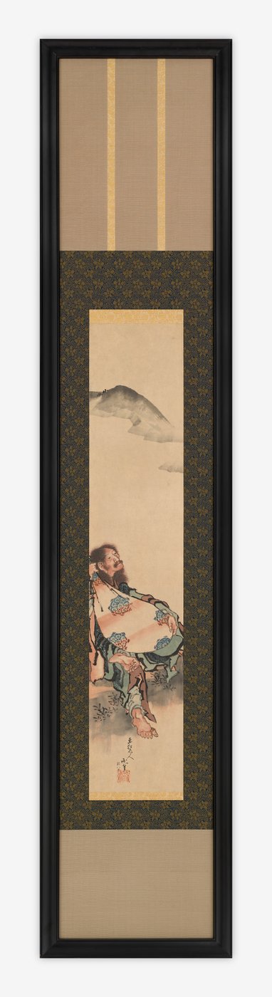 Poète Semimaru avec son luth dans un sac, période Edo, 1839 - Katsushika Hokusai