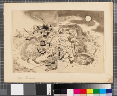 Scènes de la guerre entre le Japon et la Corée, fin du XVIIIe-début du XIXe siècle (encre et lavis sur papier) - Katsushika Hokusai