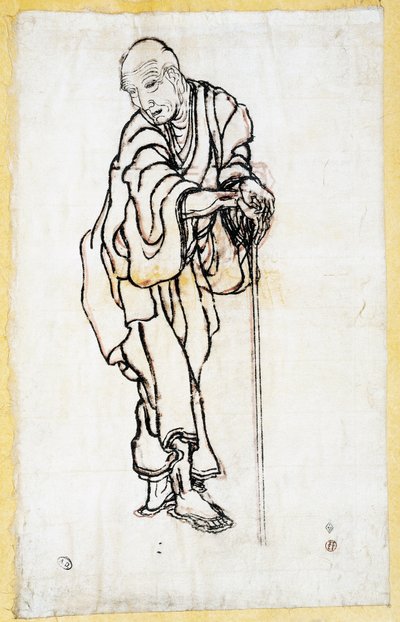 Autoportrait en vieil homme, vers 1840-49 - Katsushika Hokusai
