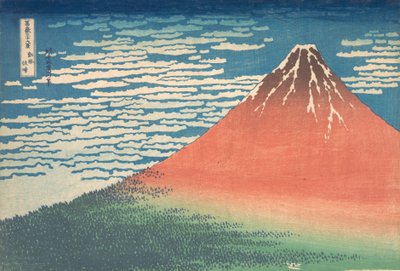 Vent du sud, ciel clair Gaifu kaisei, également connu sous le nom de Fuji rouge, de la série Trente..., vers 1830-32 - Katsushika Hokusai