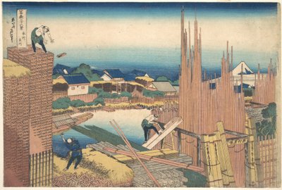 Tatekawa à Honjō (Honjō Tatekawa), tiré de la série « Les trente-six vues du mont Fuji » (Fugaku sanjūrokkei) - Katsushika Hokusai
