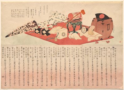 Accessoires de scène pour deux pièces mettant en scène Bandō Mitsugorō III - Katsushika Hokusai