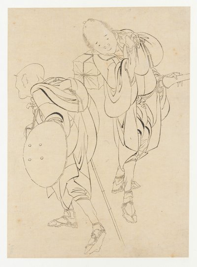 Voyageurs, fin 18e-début 19e siècle - Katsushika Hokusai