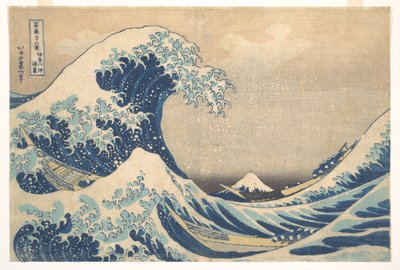 « Sous la vague au large de Kanagawa » (Kanagawa oki nami ura), également connue sous le nom de « La Grande Vague », tirée de la série « Les trente-six vues du mont Fuji » (Fugaku sanjūrokkei) - Katsushika Hokusai