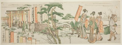 Femmes visitant le sanctuaire de Shoichii Taro Inari Daimyo - Katsushika Hokusai