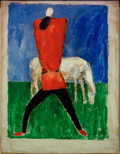 Homme et cheval - Kazimir Severinovich Malevich