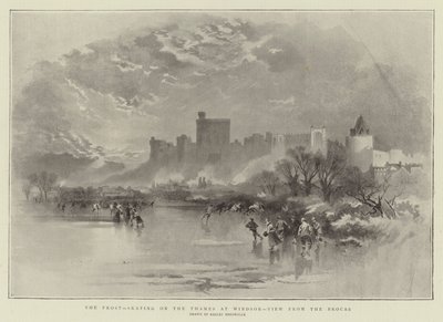 Le gel, patinage sur la Tamise à Windsor, vue depuis le Brocas - Keeley Halswelle