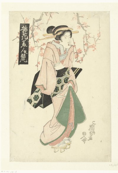 Courtisane sous des fleurs de prunier - Keisai Eisen