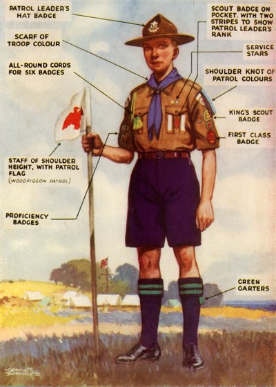 Uniforme et badges de scout, 1944 - Kenneth Brookes