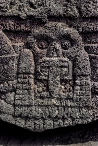 Sculpture de crâne et de serpent, Tenochtitlan, Templo Mayor, Aztèque, Mexique, Mexico - Kenneth Garrett