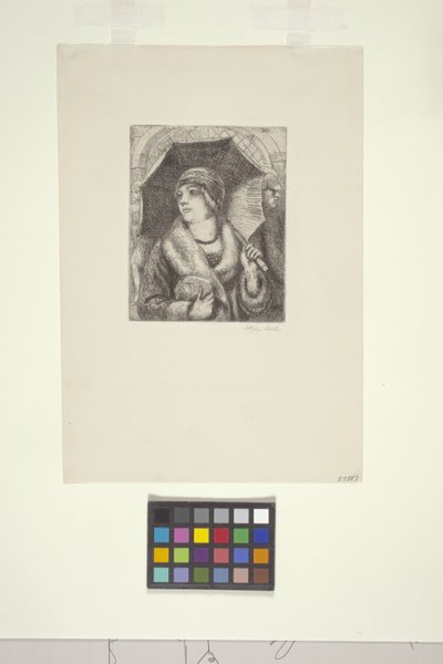 Acheteur avec parapluie - Kenneth Hayes Miller