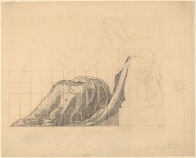 Étude de draperie pour une femme allongée (étude pour "Peinture") - Kenyon Cox