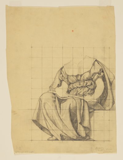 Étude de draperie pour "La Vie Active," Lunette dans le bâtiment administratif, Oberlin College, Oberlin, OH - Kenyon Cox