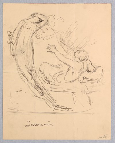 Insomnie, étude pour une affiche pour le composé de céleri de Paine - Kenyon Cox