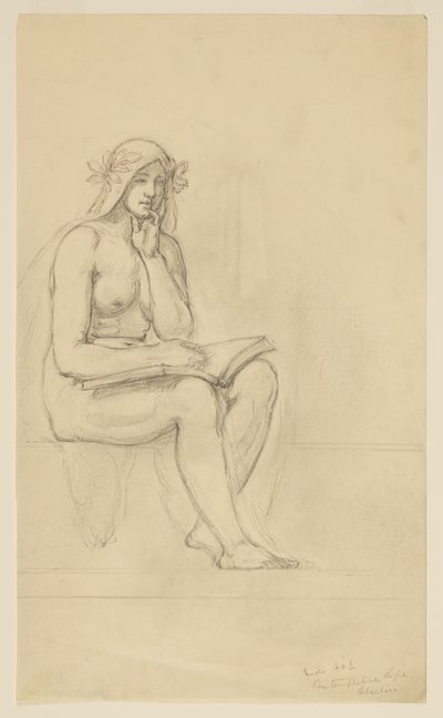 Étude de nu pour "La Vie Contemplative" pour la lunette du bâtiment administratif, Oberlin College, Oberlin, OH - Kenyon Cox