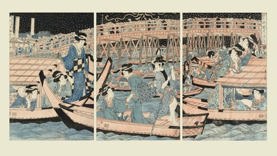 Se rafraîchir près du pont de Ryogoku - Kikugawa Eizan