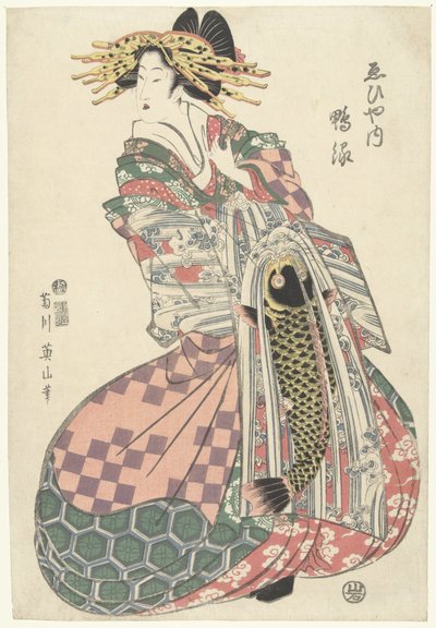 Courtisane de la maison Ebiya - Kikugawa Eizan