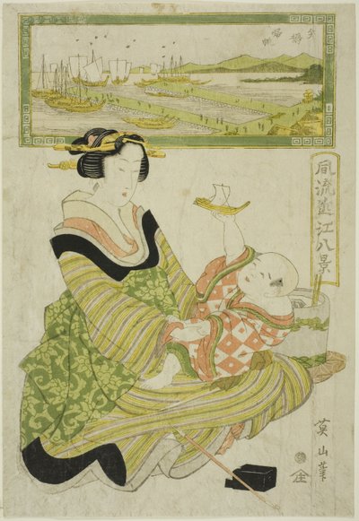 Voiles de retour à Yabase (Yabase kihan), de la série "Huit vues à la mode d
