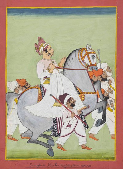 Portrait équestre de Singhji Motiram Ji, 1802/58 - Kiritaji Bhak