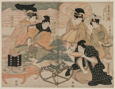 Image de la première visite aux quartiers de plaisir - Kitagawa Tsukimaro