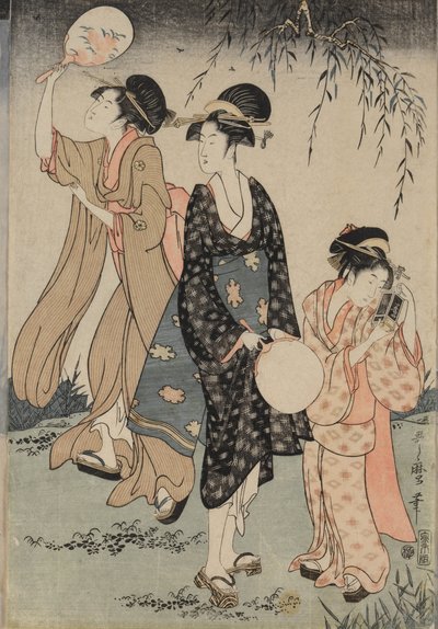 Attraper des lucioles sous un saule, centre, vers 1796-1797 - Kitagawa Utamaro