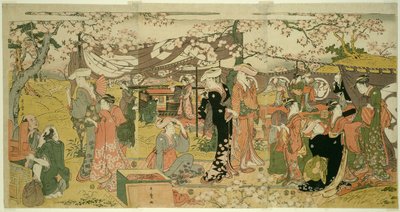 Banquet des fleurs de cerisier (Oka no utage) - Kitagawa Utamaro