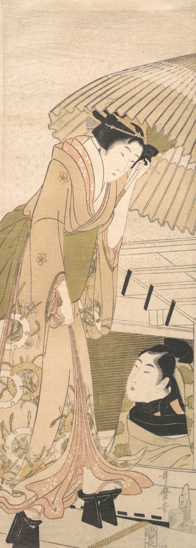 Embarcadère dans la neige Yuki no sanbashi, 1800 - Kitagawa Utamaro
