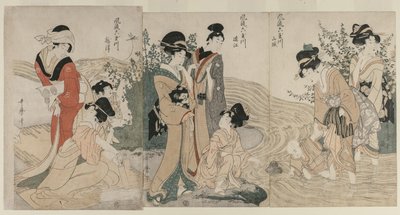 Musashi, Omi, Yamashiro et Settsu des provinces de la série Six rivières précieuses à la mode (Furyu Mu Tamagawa) - Kitagawa Utamaro