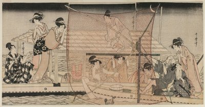 Pêche au Filet de Nuit sur la Rivière Sumida - Kitagawa Utamaro