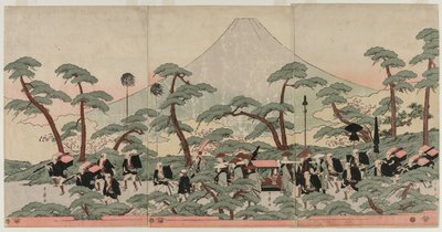 Procession au pied du mont Fuji - Kitagawa Utamaro