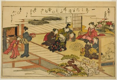 Jeu de correspondance de coquillages, du livre illustré "Cadeaux de la marée descendante (Shiohi no tsuto)" - Kitagawa Utamaro