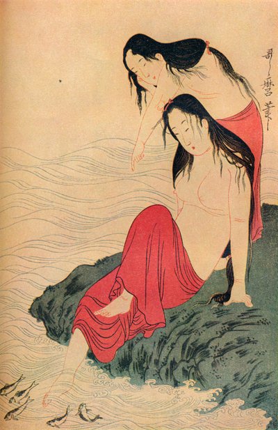 Le panneau de gauche et dernier panneau du triptyque Les plongeurs de perles, vers 1797-98, 1936 - Kitagawa Utamaro