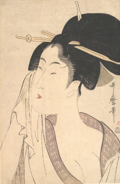 Femme se relaxant après son bain, années 1790 - Kitagawa Utamaro