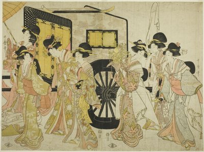 Femmes imitant une procession impériale - Kitagawa Utamaro