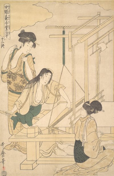 Femmes tissant de la soie, vers 1800 - Kitagawa Utamaro