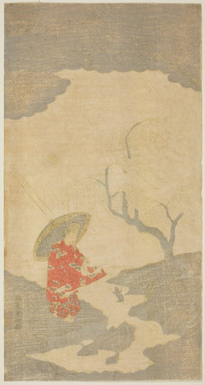 Ono no Tofu regardant une grenouille sautante - Kitao Shigemasa
