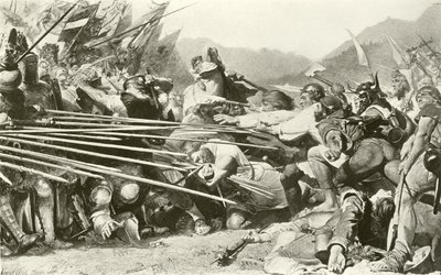 Arnold Winkelried à Sempach (gravure) - Konrad Grob
