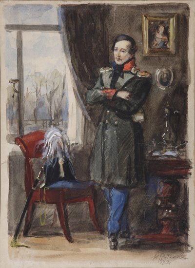 Portrait du poète Mikhaïl Lermontov 1814-1841, 1940 - Konstantin Ivanovich Rudakov