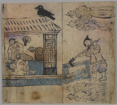 Scène de genre, 1 sur 4, 19ème siècle - Korean School