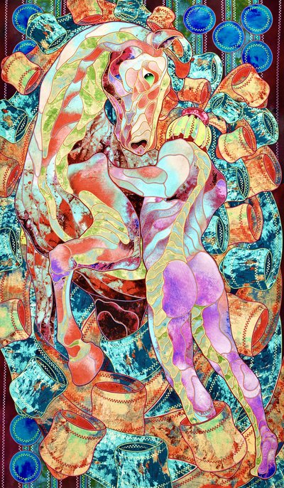 Un cheval et un homme pleins de vie - Kostyantin Malginov