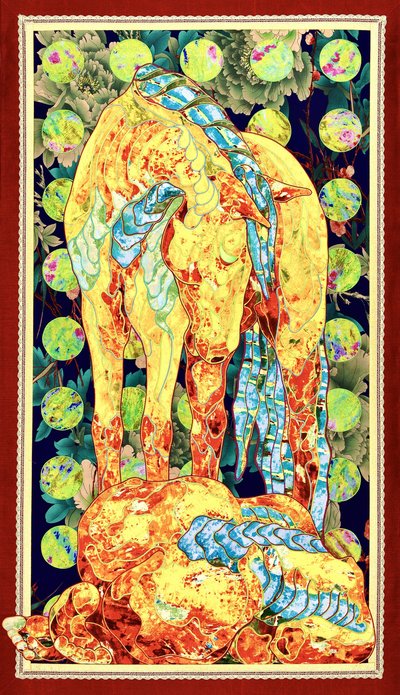Cheval squelettique aux couleurs vives - Kostyantin Malginov