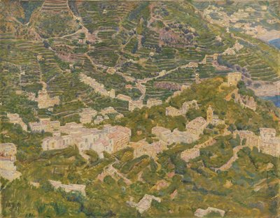Vue aérienne de Ravello vers Torello - Kristian Zahrtmann