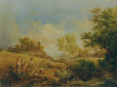 Paysage avec récolte de foin - Károly Markó d. Ä.