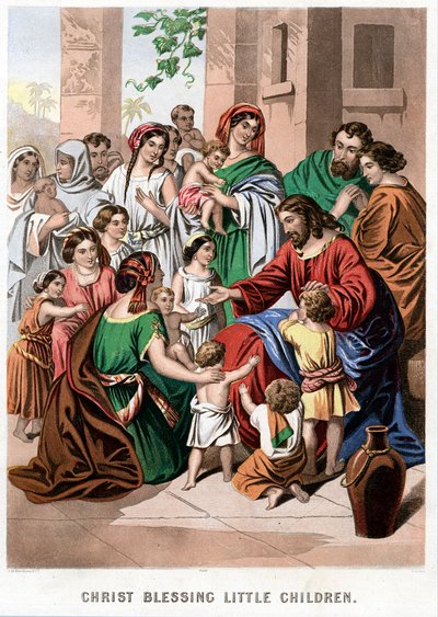Le Christ bénissant les petits enfants, milieu du XIXe siècle - Kronheim and Co