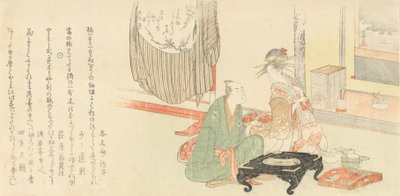 Courtisane avec client devant une alcôve Tokonoma, 1798 - Kubo Shunman