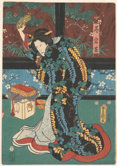 Scène de la pièce La Montagne Miroir - Kunisada (I) , Utagawa