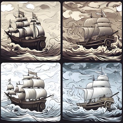 4 types de contours en noir et blanc uniquement 1 - Kurt Heppke